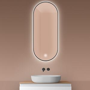 Oltens Nordlis oglindă 50x120 cm oval cu iluminare cu covoraș de încălzire negru 64114300