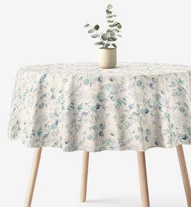 Goldea față de masă decorativă valencia - imprimeuri de plante - rotundă Ø 160 cm