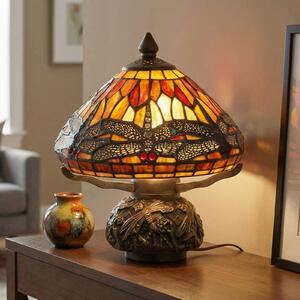Clayre&Eef Lampă de masă Libella în stil Tiffany, Multicolor, Camera de zi / sufragerie, Sticlă, Tiffany