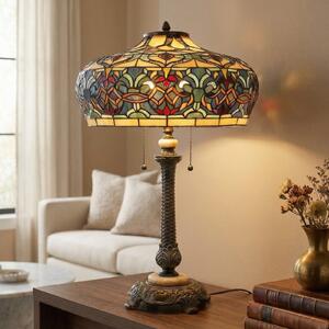 Clayre&Eef Lampă de masă Orient stil Tiffany, Multicolor, Camera de zi / sufragerie, Sticlă, Tiffany