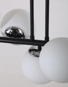 Plafonieră alb-negru cu abajur din sticlă ø 15 cm Sail – Squid Lighting