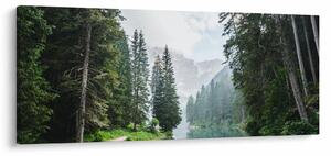 Tablou lacului în pădure (120x50 cm)