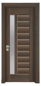 Usa Interior din MDF Novo Doors ND03 LUX PREMIUM, Cadru din Lemn Masiv, KIT COMPLET, Toc Reglabil de 10 CM INCLUS, Plinta pe Ambele Parti (Culoare: Wenge, Dimensiune: 60 cm, Maner: Patrat argintiu crom, Toc: Reglabil 10 cm)