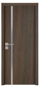 Usa Interior din MDF Novo Doors ND04 LUX PREMIUM, Cadru din Lemn Masiv, KIT COMPLET, Toc Reglabil de 10 CM INCLUS, Plinta pe Ambele Parti (Culoare: Wenge, Dimensiune: 60 cm, Maner: Patrat argintiu crom, Toc: Reglabil 10 cm)