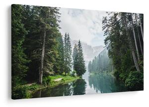 Tablou lacului în pădure (90x60 cm)