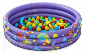 Piscina gonflabila 2 in 1 pentru copii, 102x 25 cm, 3 inele, 50 bile incluse, capacitate 101 litri