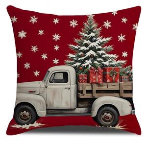 Fata de perna de Craciun TRUCKMAS 45x45 cm, rosu