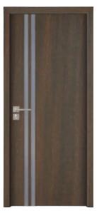 Usa Interior din MDF Novo Doors ND08 LUX PREMIUM, Cadru din Lemn Masiv, KIT COMPLET, Toc Reglabil de 10 CM INCLUS, Plinta pe Ambele Parti (Culoare: Wenge, Dimensiune: 60 cm, Maner: Patrat argintiu crom, Toc: Reglabil 10 cm)