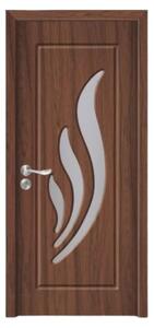 Usa Interior din MDF Novo Doors ND310, Cadru din Lemn Masiv, Geam Sablat, KIT COMPLET, Toc , Manere si balamale incluse (Culoare: Nuc, Dimensiune: 60 cm, Maner: Standard, Toc: Fix)