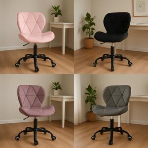 Scaun pivotant de birou ergonomic - catifea verde închis