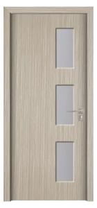 Usa Interior din MDF Novo Doors ND316, Cadru din Lemn Masiv, Geam Sablat, KIT COMPLET, Toc , Manere si balamale incluse (Culoare: Gri, Dimensiune: 60 cm, Maner: Standard, Toc: Fix)