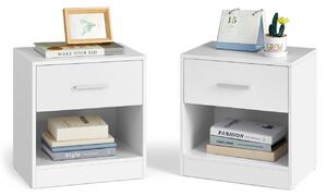 Set 2 noptiere Alb Vasagle 39x27.6x41 cm