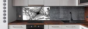 Panou sticlă decorativa bucătărie Tunel cu cuburi