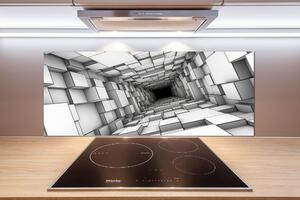 Panou sticlă decorativa bucătărie Tunel cu cuburi