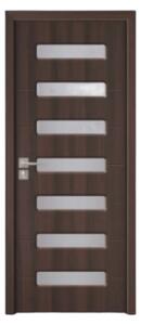 Usa Interior din MDF Novo Doors ND318, Cadru din Lemn Masiv, Geam Sablat, KIT COMPLET, Toc , Manere si balamale incluse (Culoare: Wenge, Dimensiune: 60 cm, Maner: Standard, Toc: Fix)