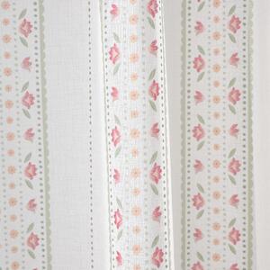 Perdea albă/roz 140x183 cm Floral Stripe – Catherine Lansfield