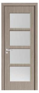 Usa Interior din MDF Novo Doors ND317, Cadru din Lemn Masiv, Geam Sablat, KIT COMPLET, Toc , Manere si balamale incluse (Culoare: Gri, Dimensiune: 60 cm, Maner: Standard, Toc: Fix)