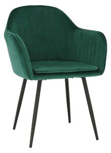 Scaun ZIRKON, verde smarald/negru, catifea/metal, 56x55x82 cm