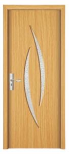 Usa Interior din MDF Novo Doors ND100, Cadru din Lemn Masiv, Geam Sablat, KIT COMPLET, Toc , Manere si balamale incluse (Culoare: Stejar Deschis, Dimensiune: 60 cm, Maner: Standard, Toc: Fix)