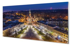 Panouri de sticlă panorama de noapte de biserici Cracovia