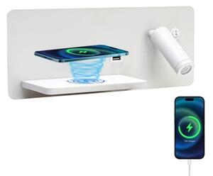 Immax 08286L-LED Aplica LED cu poli, USB și încărcare wireless, 3W/230V + LED 3W