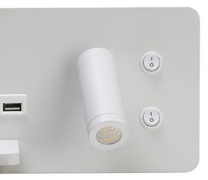 Immax 08286L-LED Aplica LED cu poli, USB și încărcare wireless, 3W/230V + LED 3W