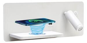 Immax 08286L-LED Aplica LED cu poli, USB și încărcare wireless, 3W/230V + LED 3W