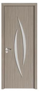 Usa Interior din MDF Novo Doors ND100, Cadru din Lemn Masiv, Geam Sablat, KIT COMPLET, Toc , Manere si balamale incluse (Culoare: Gri, Dimensiune: 60 cm, Maner: Standard, Toc: Fix)