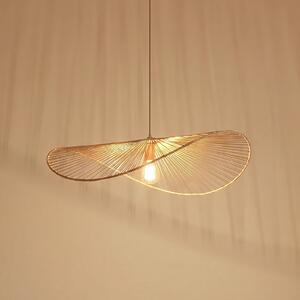 Lindby Lampă suspendată Valdorin, bej, hârtie, lungime 75 cm, reglabil, Bej, Camera de zi / sufragerie, Hârtie / Carton, Modern