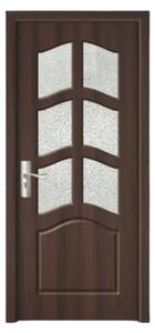 Usa Interior din MDF Novo Doors ND109, Cadru din Lemn Masiv, Geam Sablat, KIT COMPLET, Toc , Manere si balamale incluse (Culoare: Wenge, Dimensiune: 60 cm, Maner: Standard, Toc: Fix)