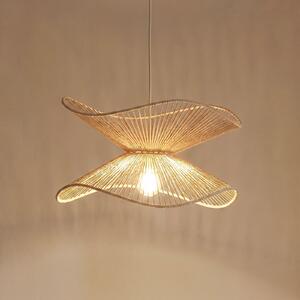 Lindby Lampă suspendată Valdorin, bej, hârtie, Ø 40 cm, E27, reglabil, Bej, dormitor, Hârtie / Carton, Modern