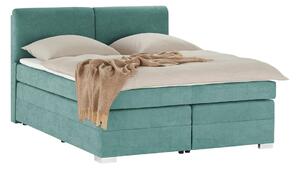Pat Boxspring Charlotte, cu ladă de depozitare, saltea și topper incluse, Menta-Enjoy / 140x200