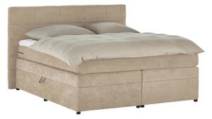 Pat Boxspring Gibson, cu ladă de depozitare, saltea și topper incluse, Bej-Enjoy / 140x200