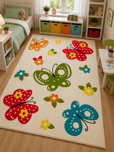 Covor Pentru Copii, Kolibri Fluturi, 11206-110, Alb, 160x230 cm, 2200 gr mp
