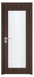 Usa Interior din MDF Novo Doors ND110-1, Cadru din Lemn Masiv, Geam Sablat, KIT COMPLET, Toc , Manere si balamale incluse (Culoare: Wenge, Dimensiune: 60 cm, Maner: Standard, Toc: Fix)