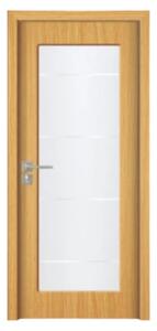 Usa Interior din MDF Novo Doors ND110-1, Cadru din Lemn Masiv, Geam Sablat, KIT COMPLET, Toc , Manere si balamale incluse (Culoare: Stejar Deschis, Dimensiune: 60 cm, Maner: Standard, Toc: Fix)