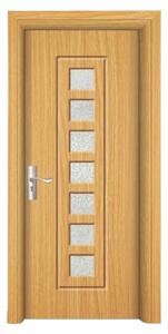 Usa Interior din MDF Novo Doors ND236, Cadru din Lemn Masiv, Geam Sablat, KIT COMPLET, Toc , Manere si balamale incluse (Culoare: Stejar Deschis, Dimensiune: 60 cm, Maner: Standard, Toc: Fix)