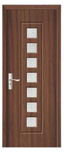 Usa Interior din MDF Novo Doors ND236, Cadru din Lemn Masiv, Geam Sablat, KIT COMPLET, Toc , Manere si balamale incluse (Culoare: Nuc, Dimensiune: 60 cm, Maner: Standard, Toc: Fix)