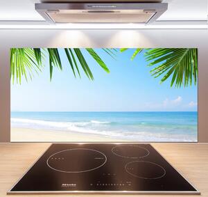 Sticlă printata bucătărie plaja tropicala