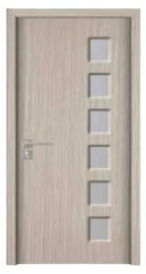 Usa Interior din MDF Novo Doors ND319, Cadru din Lemn Masiv, Geam Sablat, KIT COMPLET, Toc , Manere si balamale incluse (Culoare: Gri, Dimensiune: 70 cm, Maner: Standard, Toc: Fix)