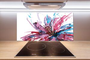 Panou sticlă decorativa bucătărie floare abstract