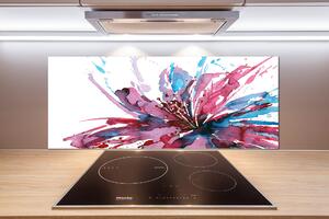 Panou sticlă decorativa bucătărie floare abstract