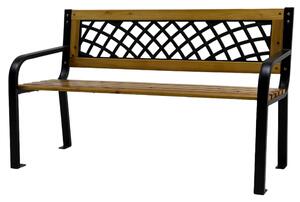 Bancă grădină LUNA lemn/oțel/PVC - 118x52x73 cm