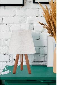 Veioză albă/în culoare naturală cu abajur textil (înălțime 33,5 cm) – Squid Lighting