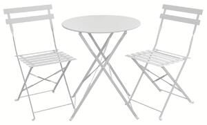 Set Bistro Flair - mobilier terasa gradina, 2 scaune + masa, otel vopsit - Gri Deschis (Cool Grey)