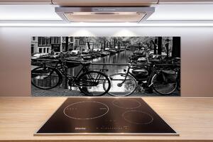 Panou sticla securizata bucatarie biciclete Amsterdam