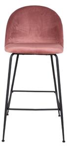 Set 2 scaune bar tapițate House Nordic Lausanne, roz-negru