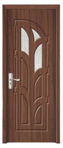 Usa Interior din MDF Novo Doors ND308, Cadru din Lemn Masiv, Geam Sablat, KIT COMPLET, Toc , Manere si balamale incluse (Culoare: Nuc, Dimensiune: 60 cm, Maner: Standard, Toc: Fix)