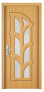 Usa Interior din MDF Novo Doors ND308, Cadru din Lemn Masiv, Geam Sablat, KIT COMPLET, Toc , Manere si balamale incluse (Culoare: Stejar Deschis, Dimensiune: 60 cm, Maner: Standard, Toc: Fix)