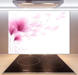 Sticlă printata bucătărie floare roz